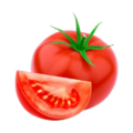 A ripe, red tomato
