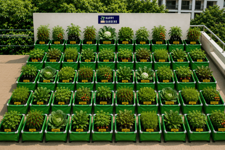 Terrace gardening in bangalore 50 grow bag setup